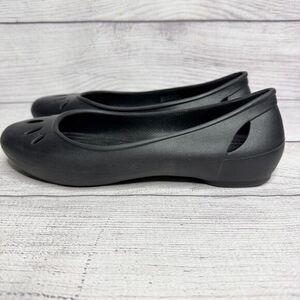 Crocs Iconic Comfort Black‎ Ballet Flats Slip On Work Shoes Casual Round Toe